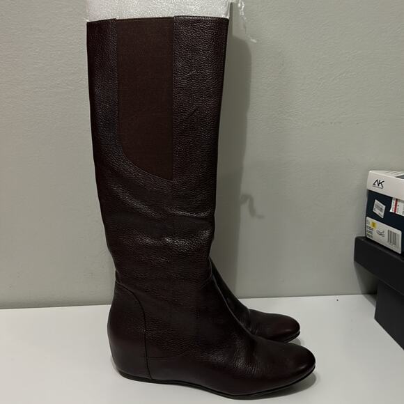 Enzo Angiolini Wedge Womens High Boots Size 8 Brown - Picture 2 of 10
